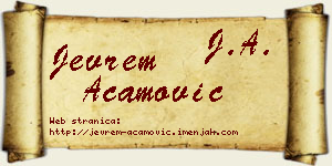 Jevrem Acamović vizit kartica